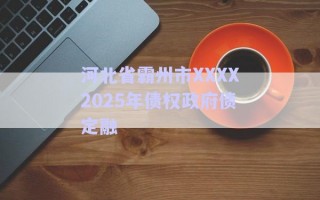 河北省霸州市XXXX2025年債權(quán)政府債定融