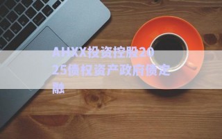 AHXX投資控股2025債權資產(chǎn)政府債定融