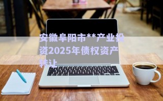 安徽阜陽市**產(chǎn)業(yè)投資2025年債權資產(chǎn)轉(zhuǎn)讓
