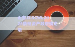 山東ZCSCWL2025債權(quán)資產(chǎn)政府債定融